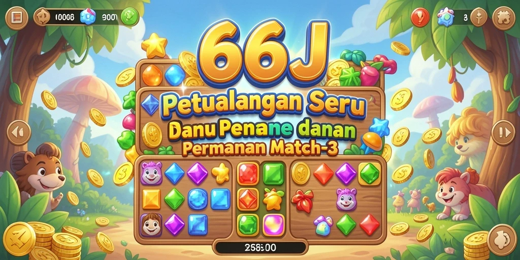Gameplay seru 666J dengan tantangan Match-3 yang menarik.