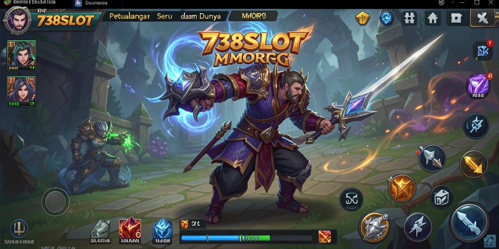 Tampilan gameplay MMORPG yang mendebarkan di 738SLOT.