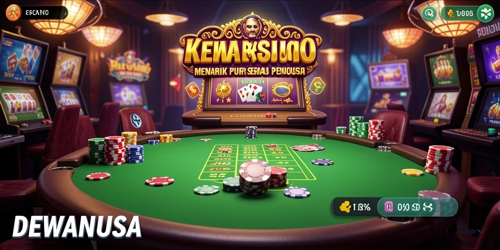 Tampilan gameplay menarik dari DEWANUSA yang khas dengan nuansa Kasino.