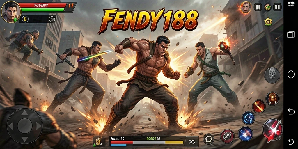 Screenshot gameplay <strong>FENDY188</strong> menunjukkan aksi pertarungan yang menegangkan.