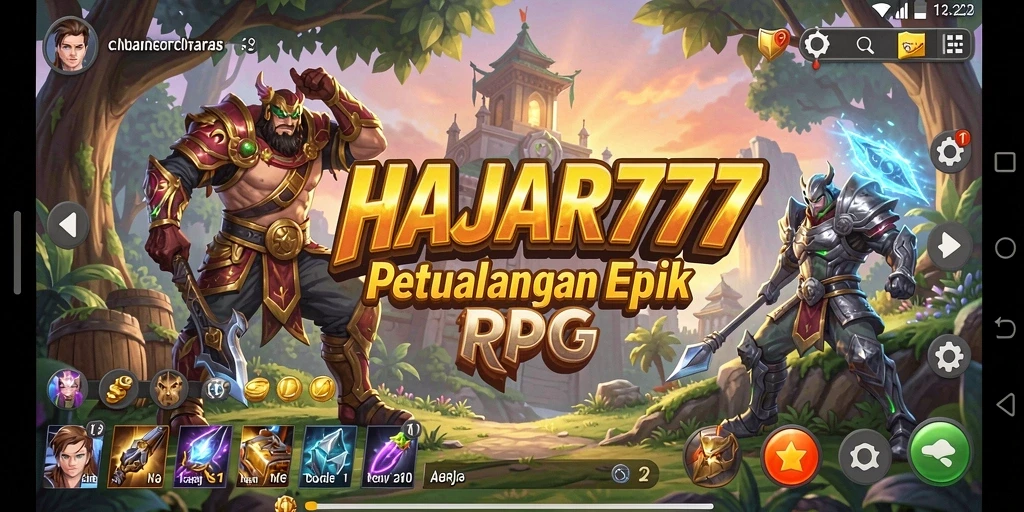 Tampilan gameplay epik dari game RPG HAJAR777 yang penuh tantangan.