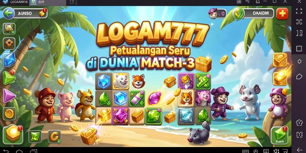 Gameplay seru LOGAM777 dalam petualangan Match-3.