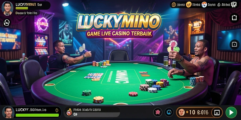 Tampilan screenshot gameplay LUCKYMINO yang seru dengan dealer langsung.