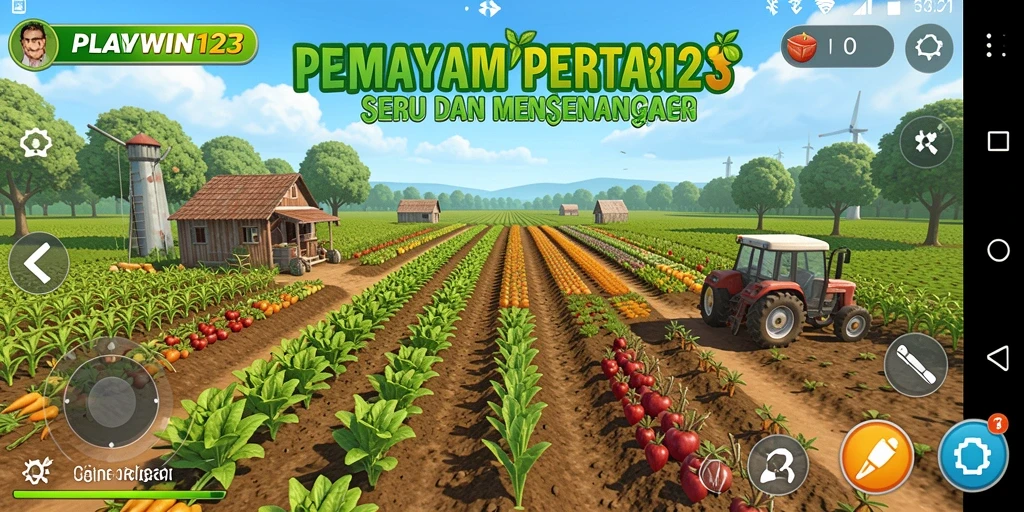 Tangkapan layar PLAYWIN123 menampilkan aksi bertani yang seru dan menarik.