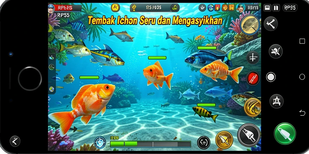Gameplay seru Tembak Ikan di RP55.