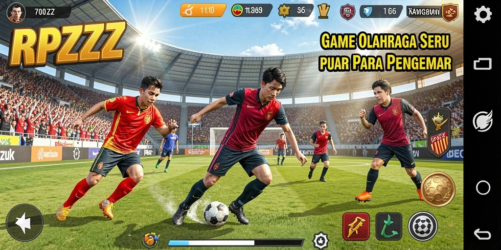 Tampilan gameplay RPZZZ yang menampilkan pertandingan olahraga seru.