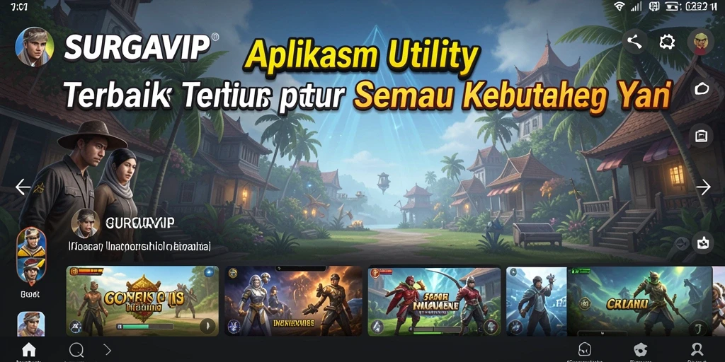 Tampilan interaktif aplikasi Utility SURGAVIP yang praktis dan efisien.
